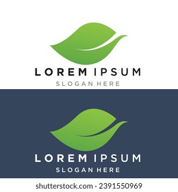 Green leaf ecology nature element vector logo
