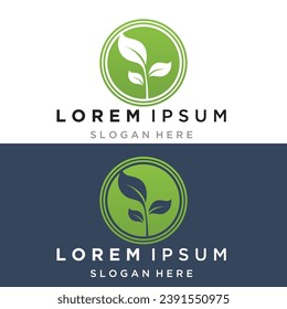 Green leaf ecology nature element vector logo
