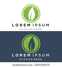 Green leaf ecology nature element vector logo
