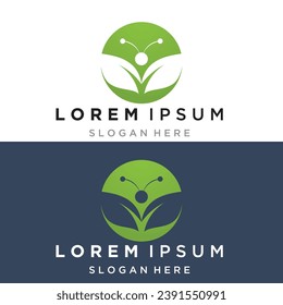 Green leaf ecology nature element vector logo
