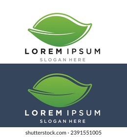 Green leaf ecology nature element vector logo
