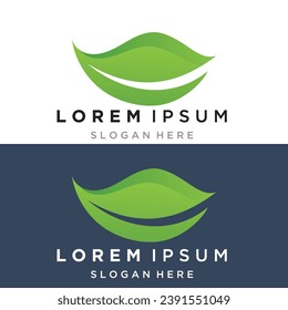 Green leaf ecology nature element vector logo
