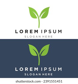 Green leaf ecology nature element vector logo
