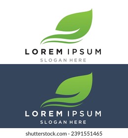 Green leaf ecology nature element vector logo
