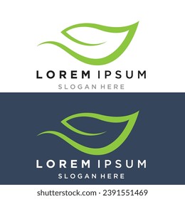 Green leaf ecology nature element vector logo
