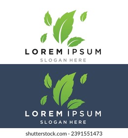 Green leaf ecology nature element vector logo
