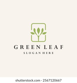 Green leaf ecology nature element vector icon, Leaf Icon .