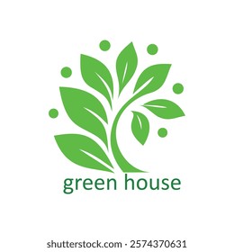 green leaf ecology nature element, icon logo vector isolation on white
