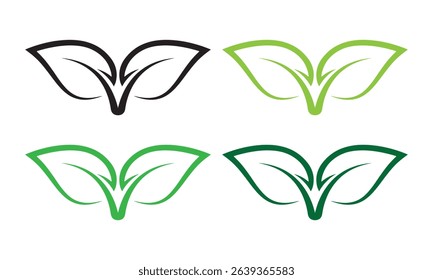 Green leaf ecology nature element vector icon, Leaf linear Icon, green leaf ecology nature element vector.
