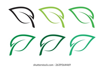Green leaf ecology nature element vector icon, Leaf linear Icon, green leaf ecology nature element vector.