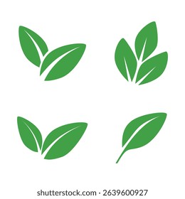 Green leaf ecology nature element icon