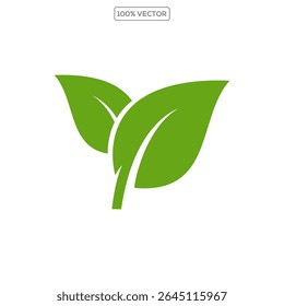 Ecologia de folha verde elemento de natureza ícone de vetor, Ícone de folha, vetor de folha verde