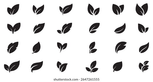 Green leaf ecology nature element vector icon set, Leaf Icon pack, green leaf ecology nature element vector. background white. Design EPS 10