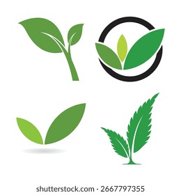 Green leaf ecology nature element vector icon, Leaf Icon, green leaf ecology nature element vector