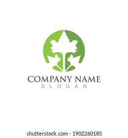 green leaf ecology nature logo element vector