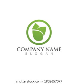  green leaf ecology nature logo element vector