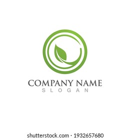  green leaf ecology nature logo element vector