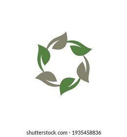  green leaf ecology nature logo element vector