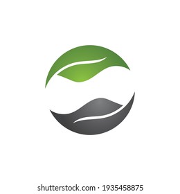  ecología de la hoja verde naturaleza elemento del logotipo vector