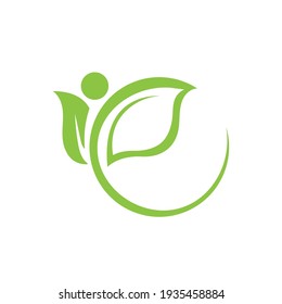  green leaf ecology nature logo element vector
