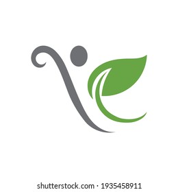  green leaf ecology nature logo element vector