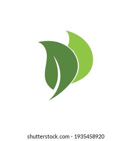  green leaf ecology nature logo element vector