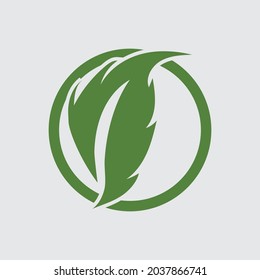 green leaf ecology nature logo element vector