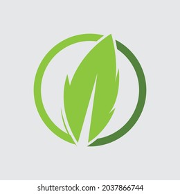 green leaf ecology nature logo element vector