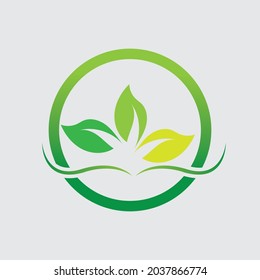 green leaf ecology nature logo element vector