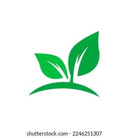 Green leaf ecology nature logo vector icon design. Simple style illustration