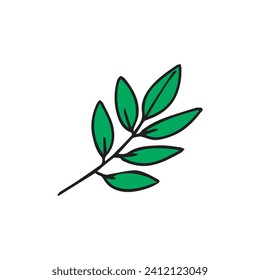 green leaf element design. Hand drawn popular angel and cupid element design