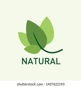 Green leaf emblem. Elegant, classic vector. Great for logo or any desired idea.