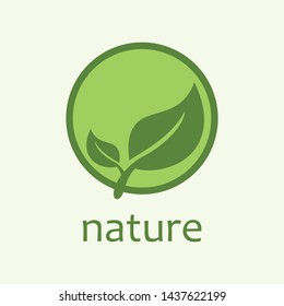 Green leaf emblem. Elegant, classic vector. Great for logo or any desired idea.
