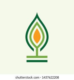 Green leaf emblem. Elegant, classic vector. Great for logo or any desired idea.