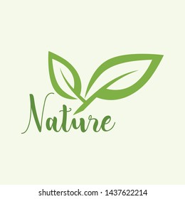 Green leaf emblem. Elegant, classic vector. Great for logo or any desired idea.