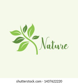 Green leaf emblem. Elegant, classic vector. Great for logo or any desired idea.