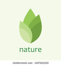 Green leaf emblem. Elegant, classic vector. Great for logo or any desired idea.