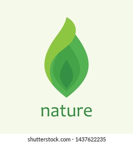 Green leaf emblem. Elegant, classic vector. Great for logo or any desired idea.