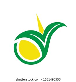 green leaf and energy logo designs