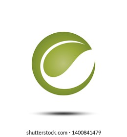 Green Leaf Environment Icon Vector Logo Template