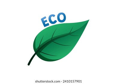 Green Leaf Environmental Sticker Design