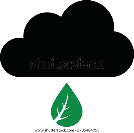 Green leaf falls gracefully from a dark ominous cloud symbolizing environmental concerns and the urgent need for sustainable solutions to protect our planet and ensure a healthy future for generation