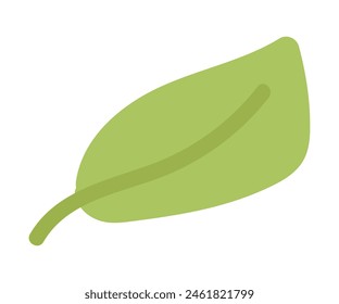 Hoja verde en diseño plano. Símbolo de sostenibilidad ambiental y cero residuos. Ilustración vectorial aislada.