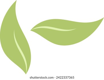 icono plano de la hoja verde flores tiernas