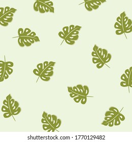 Green leaf flat pattern vector