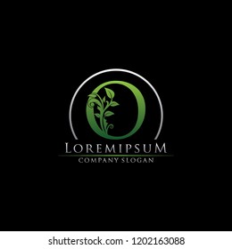 Green Leaf Florist O Letter Logo