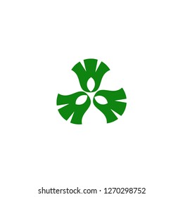 green leaf, flower logo design vector illustration