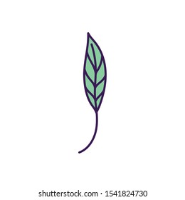 green leaf foliage nature icon on white background vector illustration