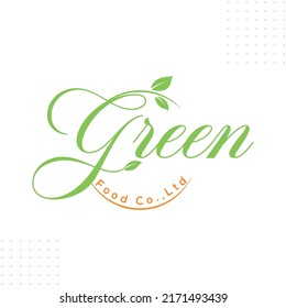green leaf food business Logo Design Vector Template In Modern Creative Minimal Style