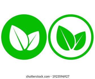 green leaf food icons on white background